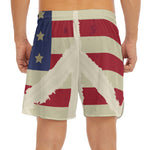 American Peace Flag Print Men's Split Running Shorts