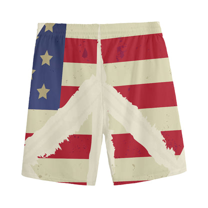 American Peace Flag Print Men's Sports Shorts