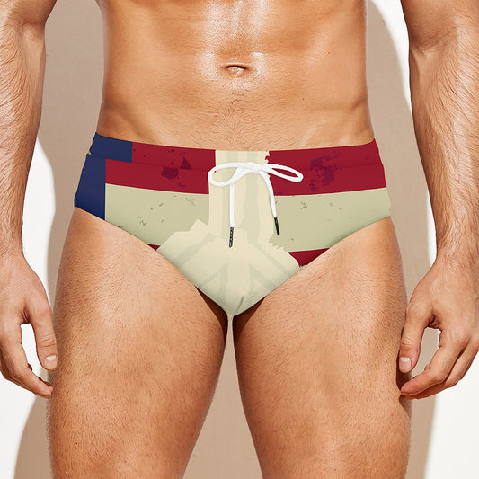 American Peace Flag Print Men's Swim Briefs
