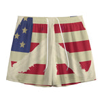 American Peace Flag Print Mesh Shorts
