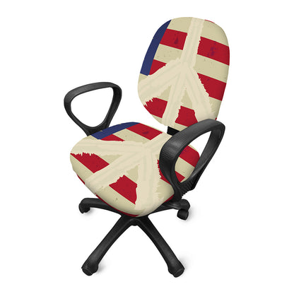 American Peace Flag Print Office Chair Cover
