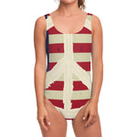 American Peace Flag Print One Piece Swimsuit