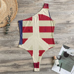 American Peace Flag Print One Shoulder Bodysuit