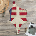 American Peace Flag Print One Shoulder Bodysuit