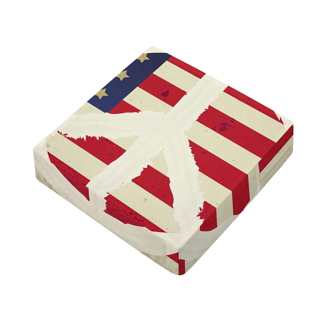 American Peace Flag Print Outdoor Seat Cushion Cover