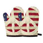American Peace Flag Print Oven Mitts