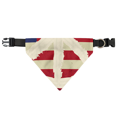 American Peace Flag Print Over The Collar Dog Bandana