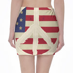 American Peace Flag Print Pencil Mini Skirt