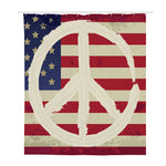 American Peace Flag Print Polyester Shower Curtain