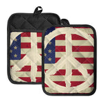American Peace Flag Print Pot Holders With Pocket