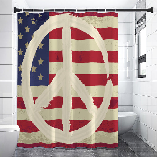 American Peace Flag Print Premium Shower Curtain