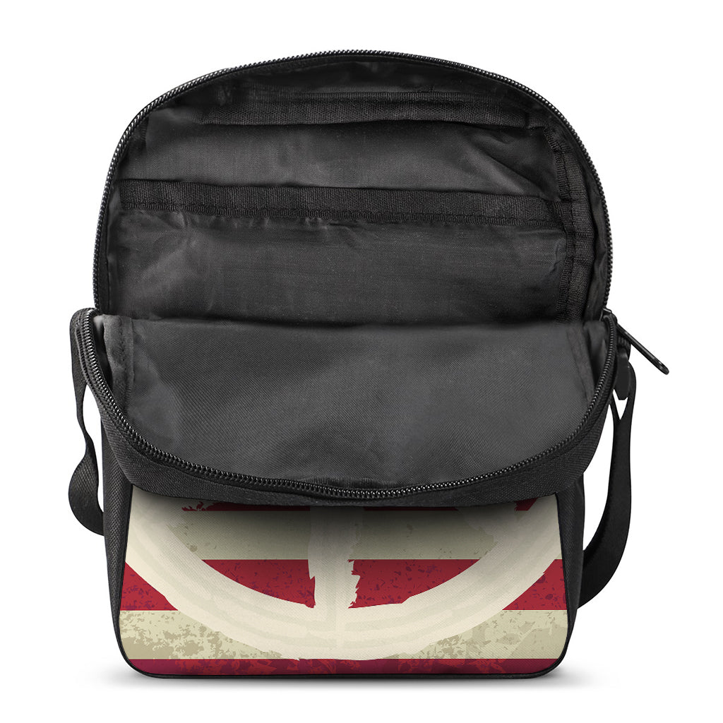 American Peace Flag Print Rectangular Crossbody Bag