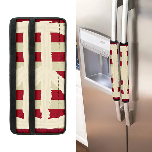 American Peace Flag Print Refrigerator Handle Covers
