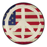 American Peace Flag Print Round Floor Mat