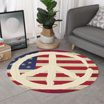 American Peace Flag Print Round Rug