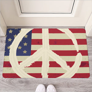 American Peace Flag Print Rubber Doormat