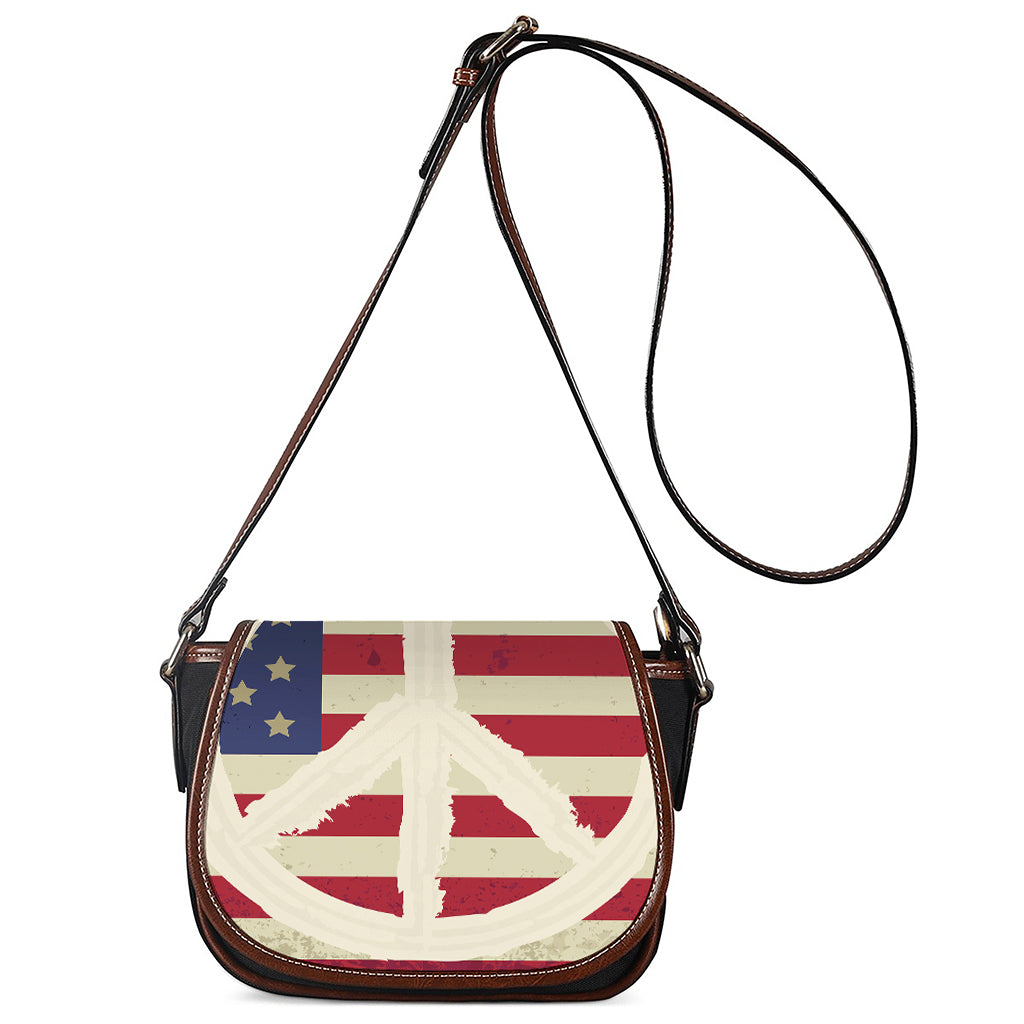 American Peace Flag Print Saddle Bag