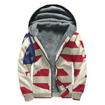 American Peace Flag Print Sherpa Lined Zip Up Hoodie
