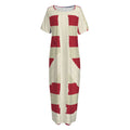 American Peace Flag Print Short Sleeve Long Nightdress