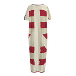 American Peace Flag Print Short Sleeve Long Nightdress