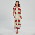 American Peace Flag Print Short Sleeve Maxi Dress