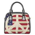 American Peace Flag Print Shoulder Handbag