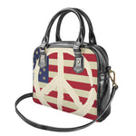 American Peace Flag Print Shoulder Handbag