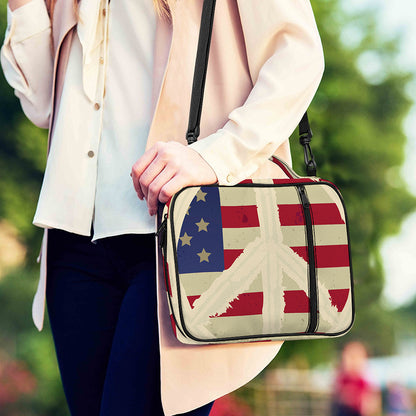 American Peace Flag Print Shoulder Strap Bible Bag
