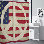 American Peace Flag Print Shower Curtain