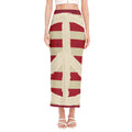 American Peace Flag Print Side Slit Maxi Skirt
