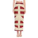 American Peace Flag Print Side Slit Maxi Skirt