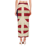 American Peace Flag Print Side Slit Maxi Skirt