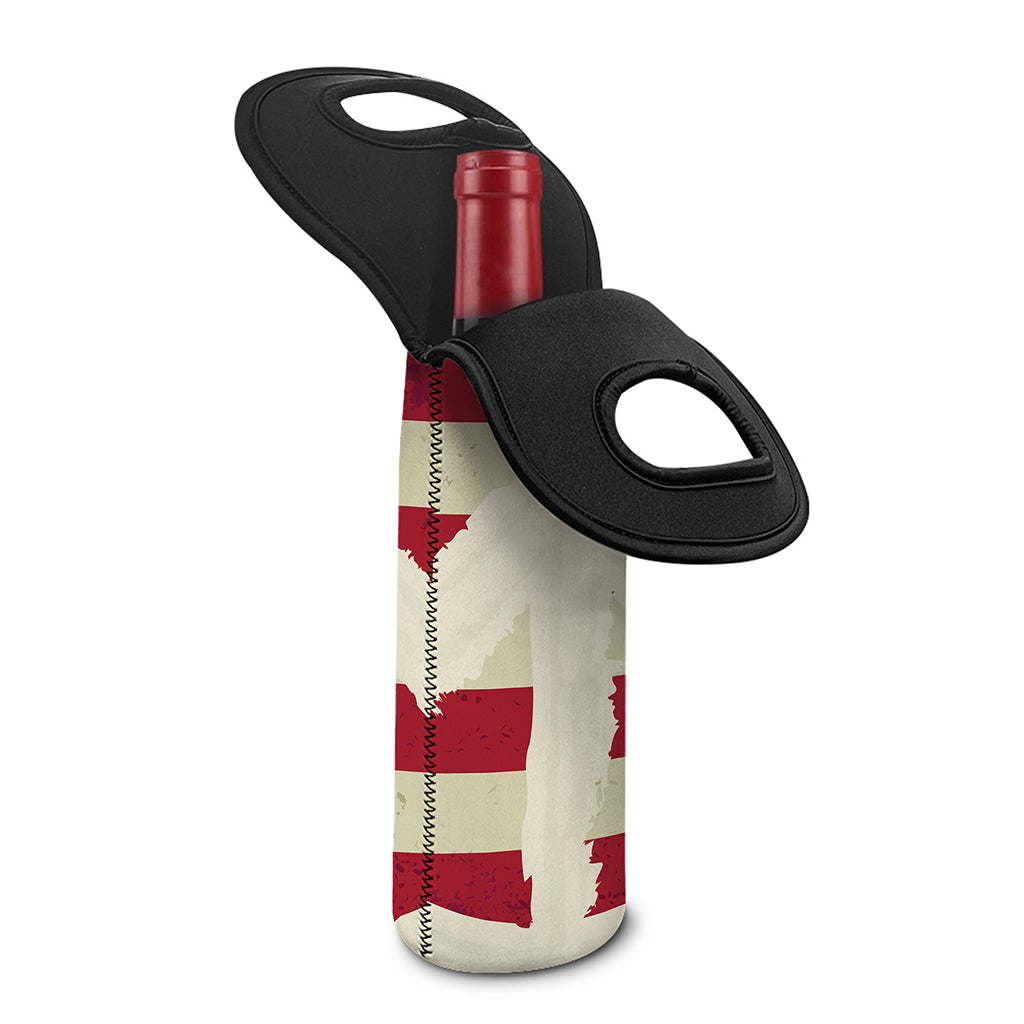 American Peace Flag Print Single Neoprene Wine Tote