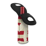 American Peace Flag Print Single Neoprene Wine Tote