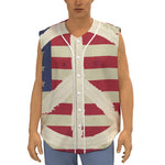 American Peace Flag Print Sleeveless Baseball Jersey