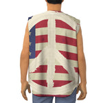 American Peace Flag Print Sleeveless Baseball Jersey