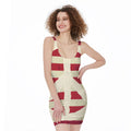 American Peace Flag Print Sleeveless Bodycon Dress