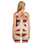 American Peace Flag Print Sleeveless One Piece Swimsuit