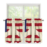 American Peace Flag Print Tier Curtains