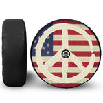 American Peace Flag Print Tire Cover With Camera Hole