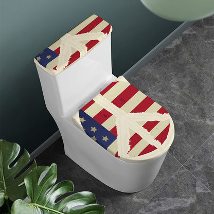 American Peace Flag Print Toilet Lid And Tank Cover Set