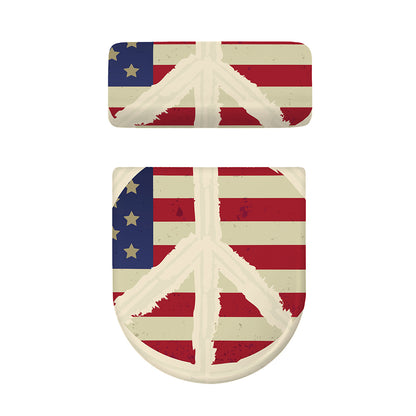 American Peace Flag Print Toilet Lid And Tank Cover Set