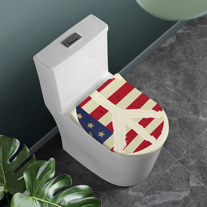 American Peace Flag Print Toilet Lid Cover