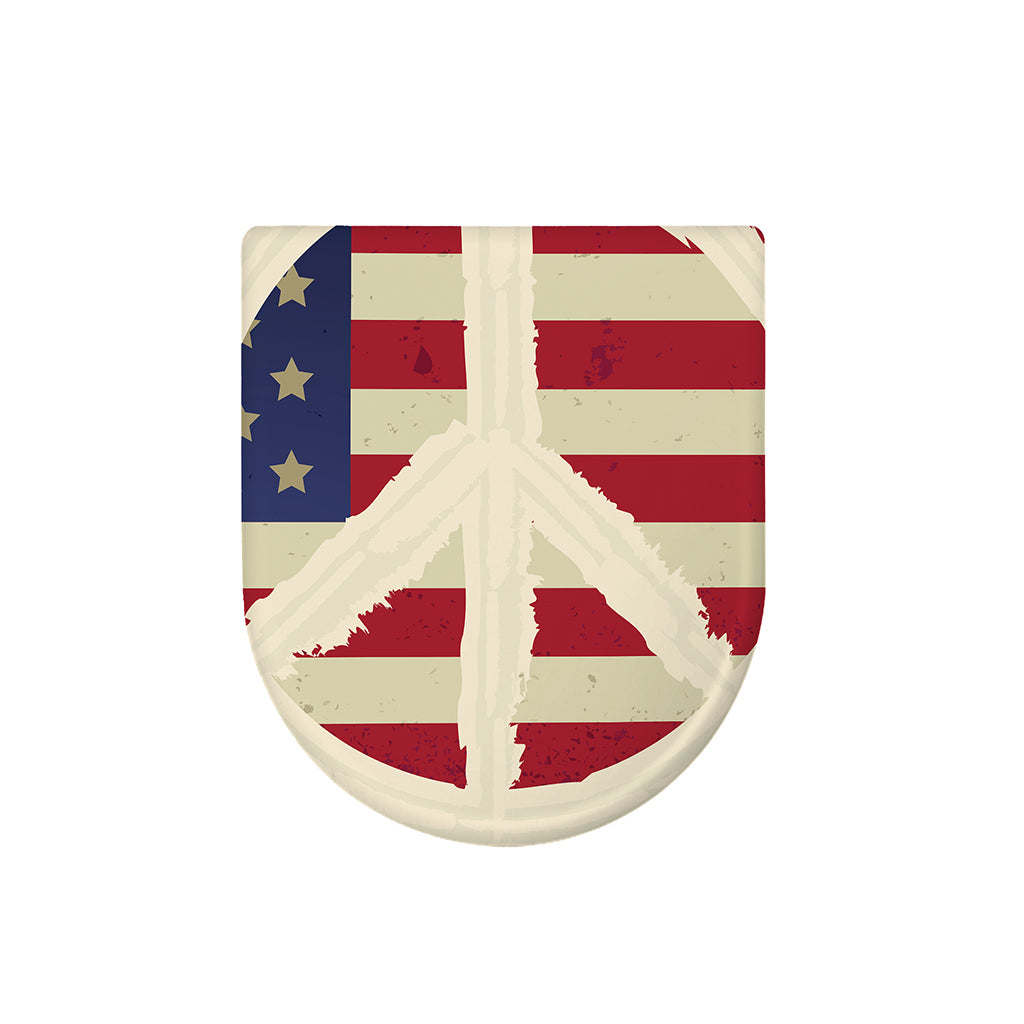 American Peace Flag Print Toilet Lid Cover