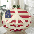 American Peace Flag Print Waterproof Round Tablecloth