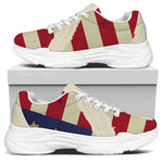 American Peace Flag Print White Chunky Shoes