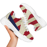 American Peace Flag Print White Chunky Shoes