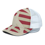 American Peace Flag Print White Mesh Trucker Cap