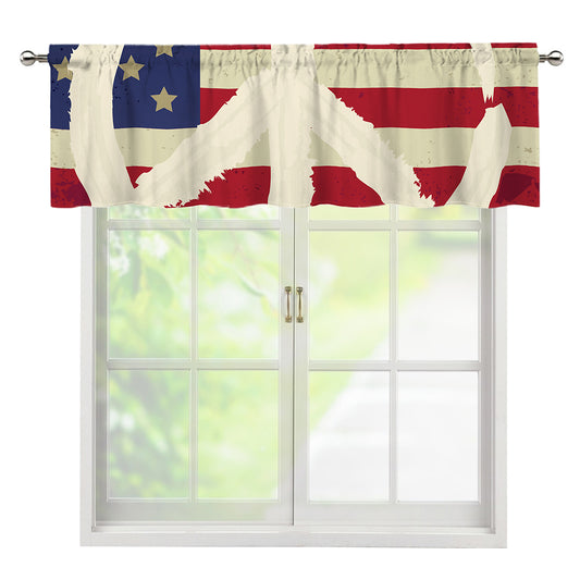 American Peace Flag Print Window Valance