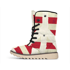 American Peace Flag Print Winter Boots